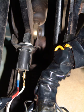 The brake switch, under the dash, behind the brake padal.