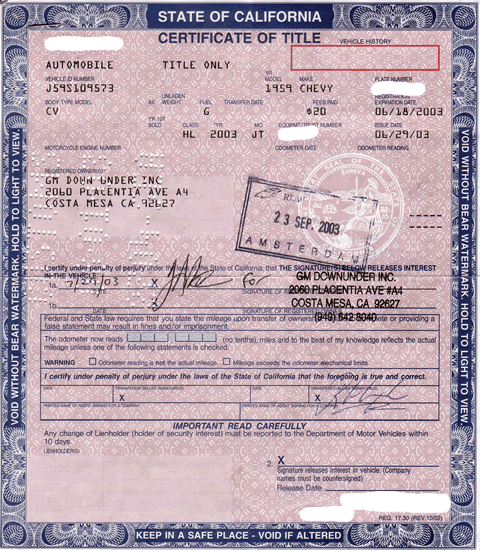 Title van de Corvette